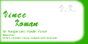 vince koman business card